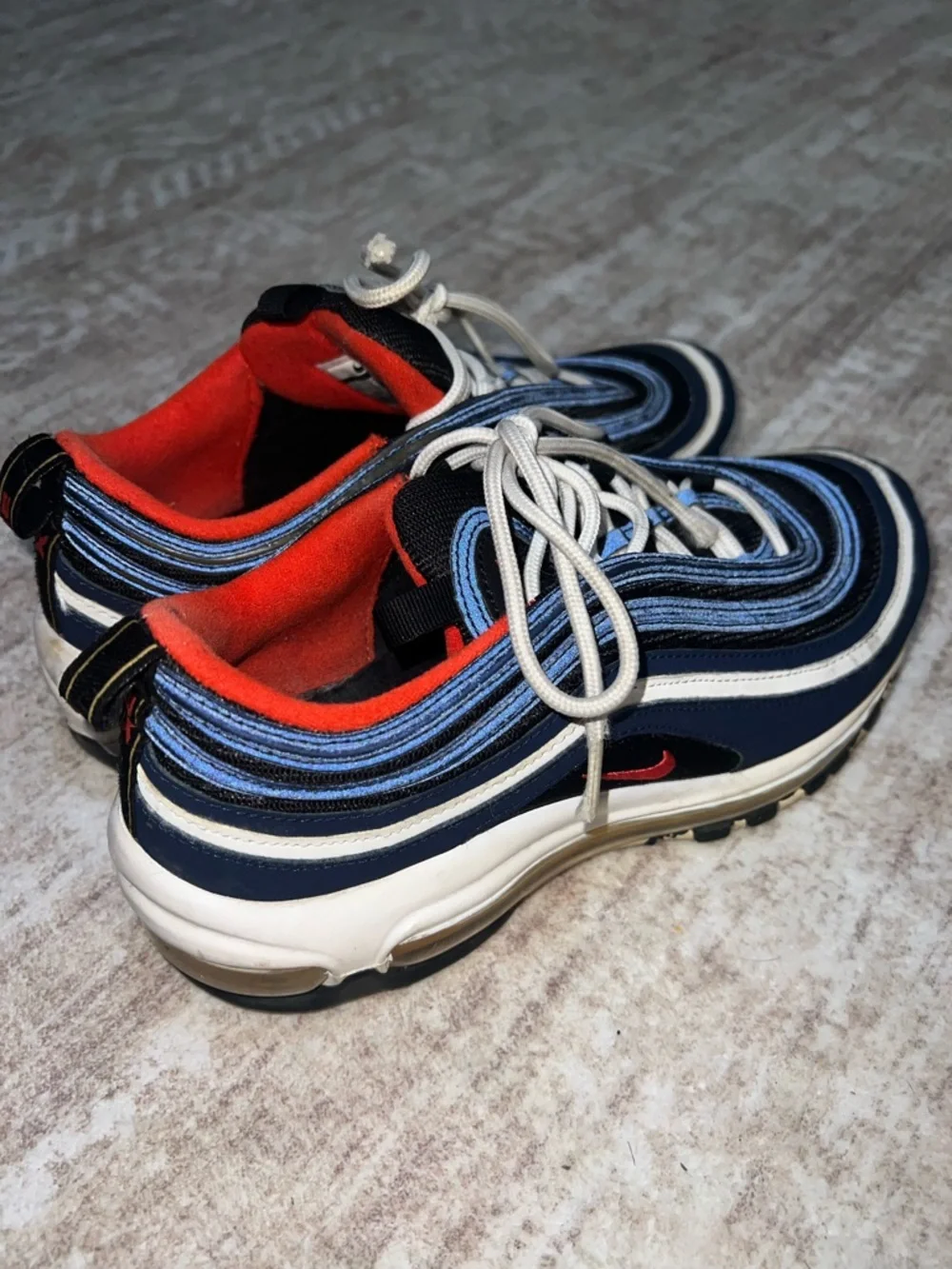 Nike Men’s Navy, White and Red Air Max 97 Sneakers